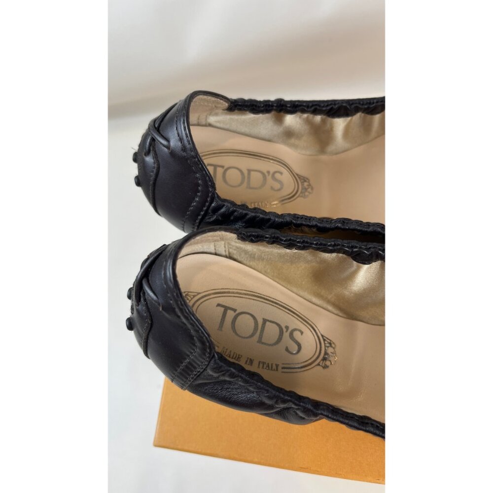 TOD'S GOMMINO BLACK PATENT BALLET FLAT SHOES 7 - Picture 7 of 13
